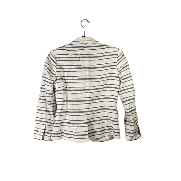 Banana Republic Factory White Blue Striped Business Casual Blazer Suit Jacket 0 - Picture 2 of 7